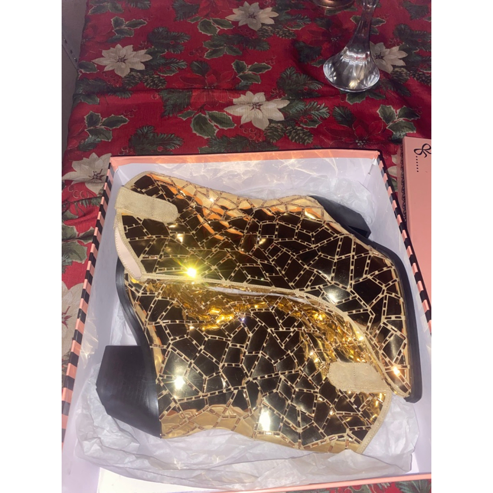 Women's Pazzle Gold cowboy Boots Size 7.5 - Picture 3 of 9